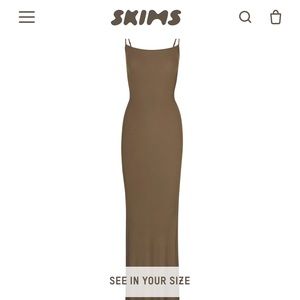 SKIMS Soft Lounge Slip Dress, Army, XS, NWT